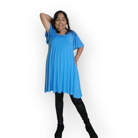 WOMENS BLUE DRESS SIZE LARGE - Picture 6 of 8